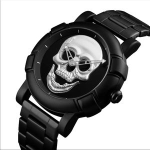 Watch For Mens Large Face Skull Stainless Steel